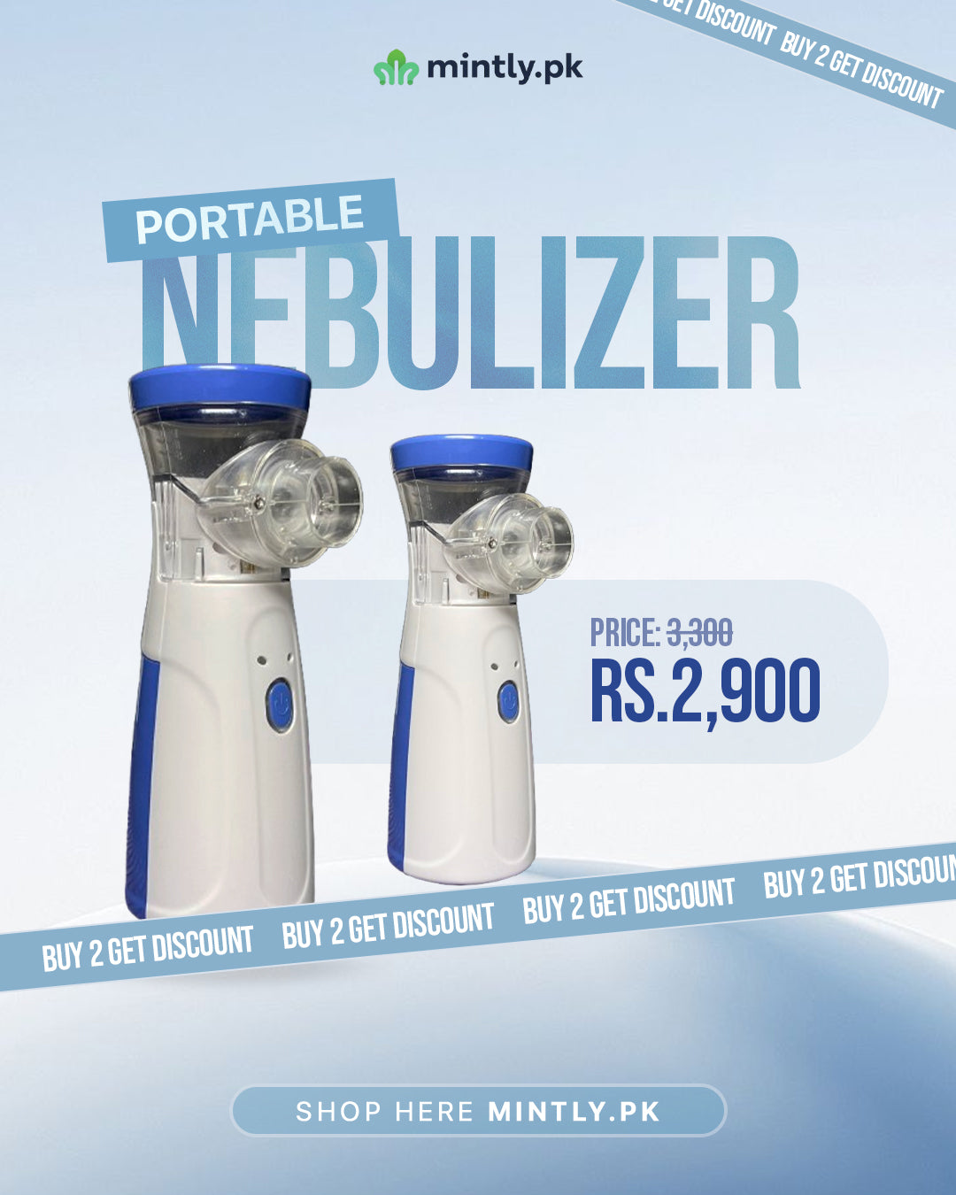 Pack Of 2 Portable Mesh Nebulizer – AA Battery & USB-C Powered Respiratory Relief Anytime, Anywhere