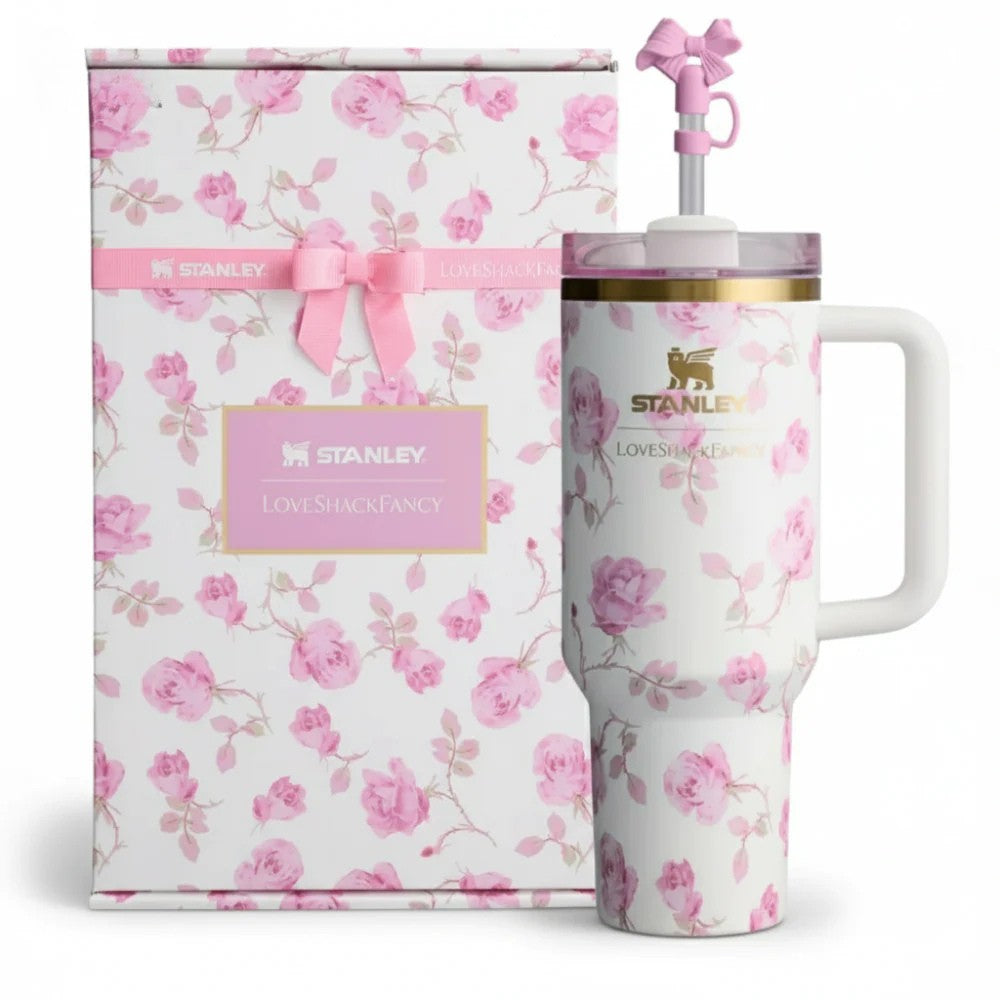 Stanley x LoveShackFancy Quencher 40oz - Ribbon Rosa (Gift Box)